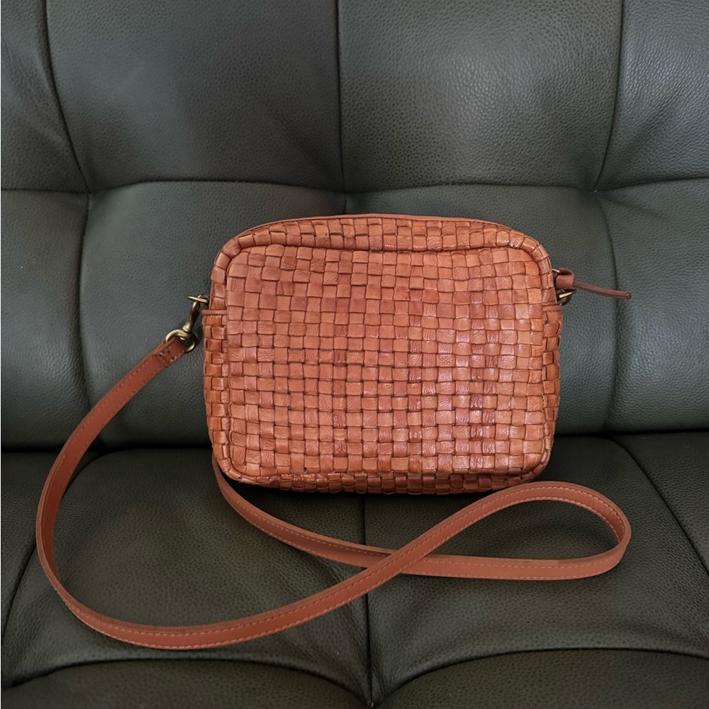 Clare V Midi Sac Natural Woven Checker